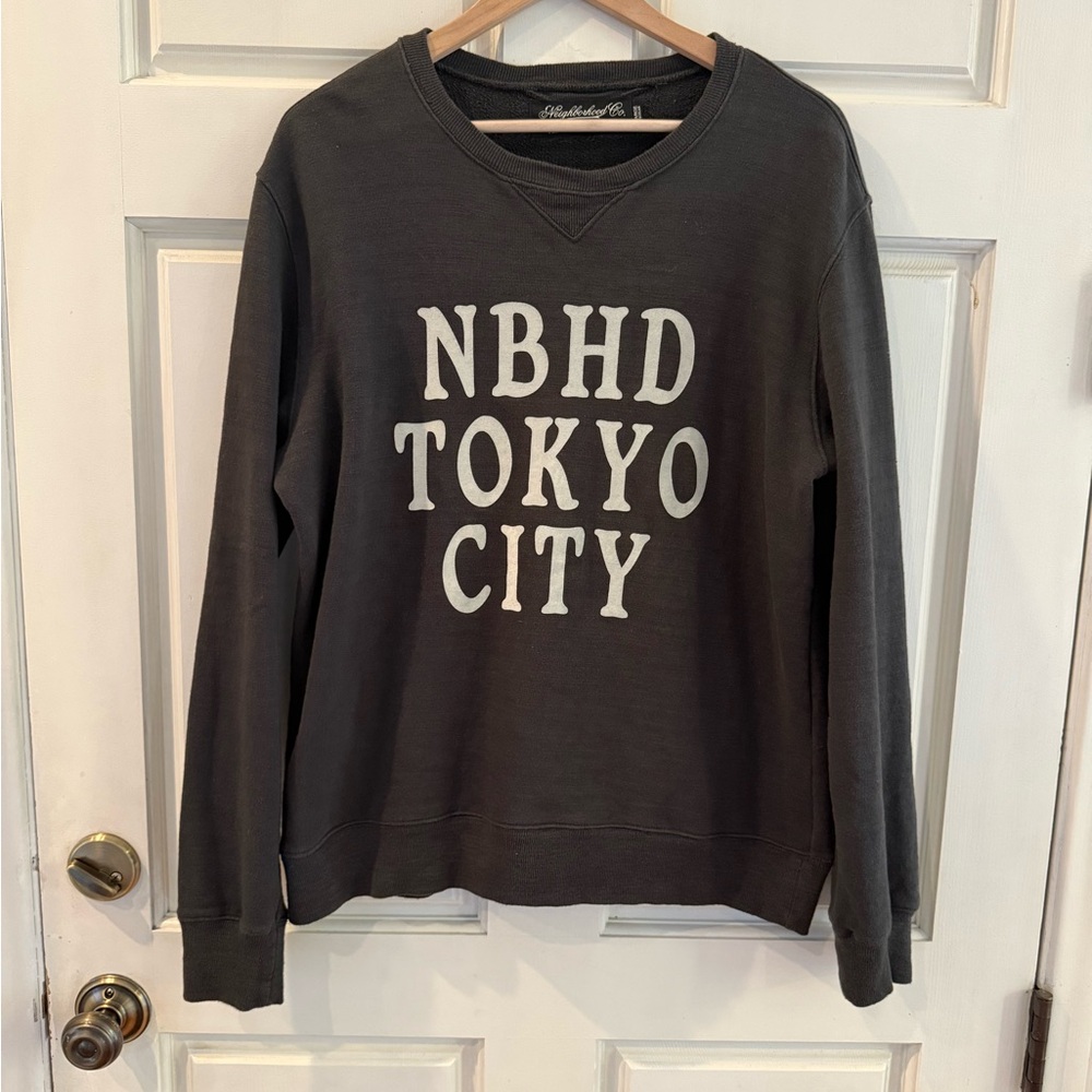Neighborhood Graphic Print Crew Neck Sweatshirt